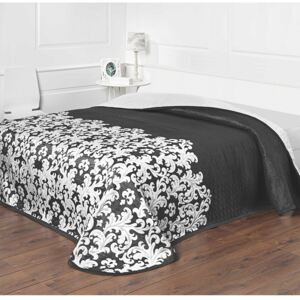 Přehoz na postel Versaille černobílá, 140 x 220 cm