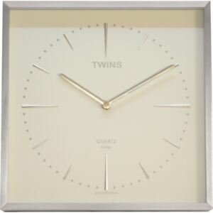 Nástěnné hodiny bílé 28 cm - Twins