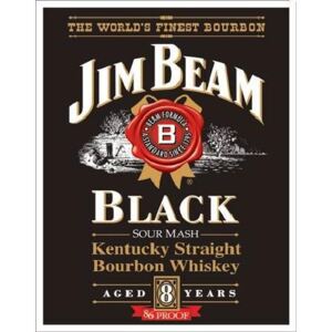 Plechová cedule JIM BEAM - Black Label, (31,5 x 40 cm)