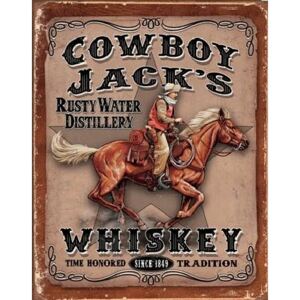 Plechová cedule COWBOYS JACK'S - Whiskey, (31,5 x 40 cm)