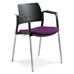 LD SEATING Konferenční židle DREAM+ 100-BL/B-N2, kostra šedá, černé područky
