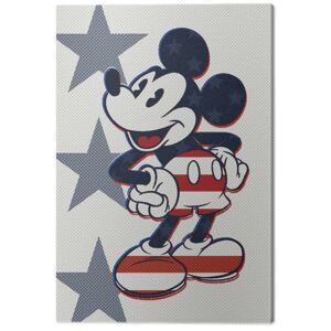 Obraz na plátně Myšák Mickey (Mickey Mouse) - Retro Stars n' Stripes, (60 x 80 cm)