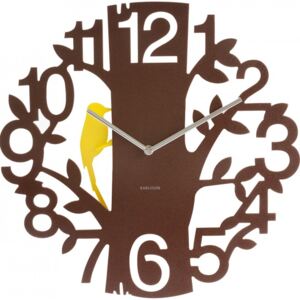 Nástěnné hodiny Horloge Woodpecker 60 cm hnědé - Karlsson