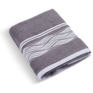 Froté ručník Vlnka 480g 50x100 cm šedá - 50x100 cm