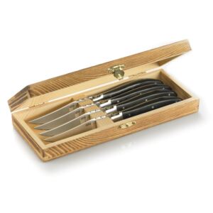 Profesionální japonské nože na maso v dřevěné krabičce