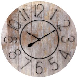 Dřevěné nástěnné hodiny, ručičkové, Ø 88 cm