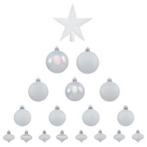 Vánoční ozdoby s hvězdou, 18 kusů bílé
