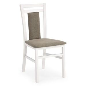 HUBERT8 židle bílá / Polstrování: Inari 23, Sedák s čalouněním, Nohy: buk, dřevo, barva: bílá, bez područek buk