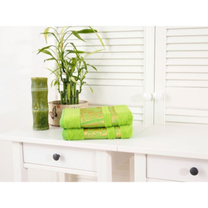 2x bambusový ručník Bamboo Deluxe jarní zelená 50x90 (480g/m2)