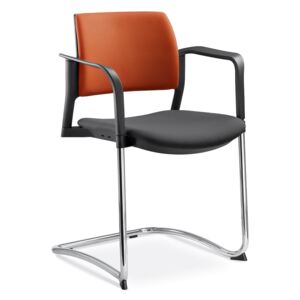 LD SEATING Konferenční židle DREAM+ 104-BL/B-N1, kostra černá, černé područky