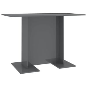 Jídelní stůl Orleans - šedý s vysokým leskem - dřevotříska | 110x60x75 cm