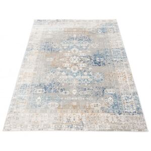 Moderní kusový koberec IDAHO G549E bílý / modrý Rozměr: 80x150 cm