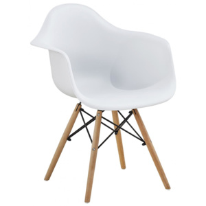 Jídelní židle v retro stylu v bílé barvě F1230