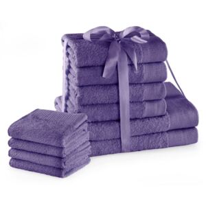 Amelia Home Sada bavlněných ručníků AmeliaHome AMARI 2+4+4 ks fialová