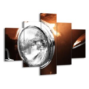 Vícedílný obraz Světlo u auto hnědá 100x70 cm