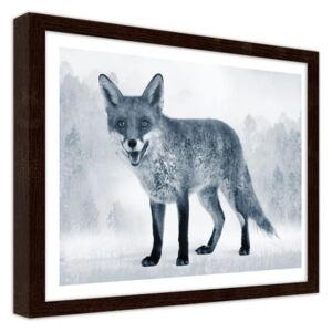 CARO Obraz v rámu - Gray Fox 40x30 cm Hnědá