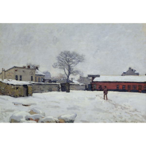 Obraz, Reprodukce - Under Snow: the farmyard at Marly-le-Roi, 1876, Alfred Sisley