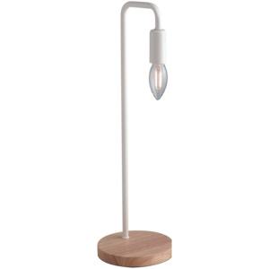 I-SUSHI-L BCO stolní lampa 1xE14 kov v bílé barvě a dřevěný podstavec