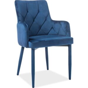 Casarredo Jídelní čalouněná židle RICARDO VELVET modrá