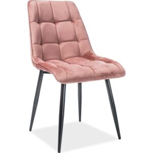 Casarredo Jídelní čalouněná židle CHIC VELVET růžová/černá