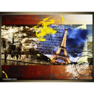 Moderní barevný obraz Paříže (F004280F7050)