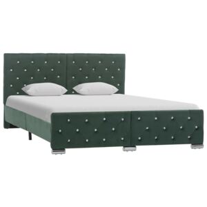 Rám postele tmavě zelený textil 140 x 200 cm