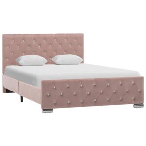 Rám postele růžový textil 120 x 200 cm