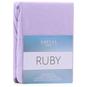 AmeliaHome Froté prostěradlo Ruby, šeříkově fialová, 80-90x200+30 cm Rozměr: 80-90x200+30 cm