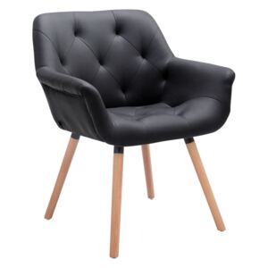 Židle s područkami Cass, nohy natura Barva Černá