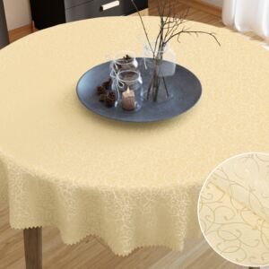 Goldea luxusní dekorační ubrus - vzor vanilková perokresba - kulatý Ø 60 cm