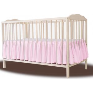Baby Nellys Bavlněný volánek pod matraci - růžová