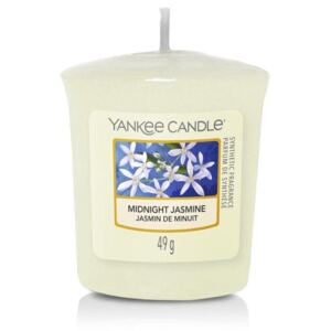 Yankee Candle - votivní svíčka Midnight Jasmine (Půlnoční jasmín) 49g (Tato květina je královnou noci a září ve světle měsíce. Nechejte se uchvátit harmonií vodního jasmínu, sladkého zimolezu, neroli a mandarinkového květu.)