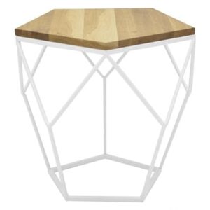 FormWood Bílý dubový odkládací stolek Culty 36,5 cm