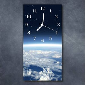 E-shop24, 60x30 cm, Hnn41912841 Nástěnné hodiny obrazové na skle - Mraky