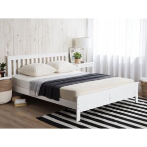 Bílá dřevěná postel s rámem MAYENNE 140x200 cm