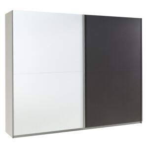Šatní skříň - LUX 20, bílá/lesklá bílá a grafit