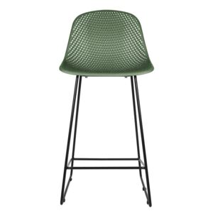 LEITMOTIV Sada 2 ks: Barová stolička Diamond Mesh Pp tmavě zelená, Vemzu