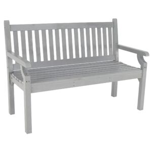 Tempo Kondela Dřevěná zahradní lavička, šedá, 124 cm, KOLNA