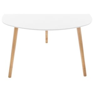 Univerzální kávový stolek v bílé barvě, na dřevěných nožkách, funkční a praktický