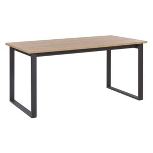 Jídelní stůl 160 x 80 cm tmavé dřevo s černým BERLÍNEM