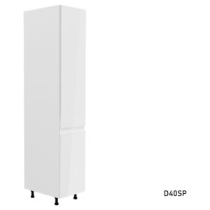 Kuchyňská skříňka vysoká YARD D40SP, 40x212x58, bílá/šedá lesk, levá
