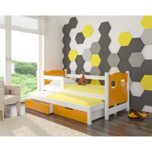 ADRK Dětská rozkládací postel CAMPOS Provedení: Oranžová/bílá