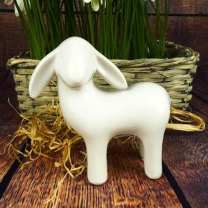Porcelánová dekorační ovečka velká- 13 cm