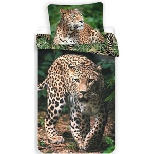 Jerry Fabrics povlečení bavlna fototisk Leopard green 140x200 70x90 cm
