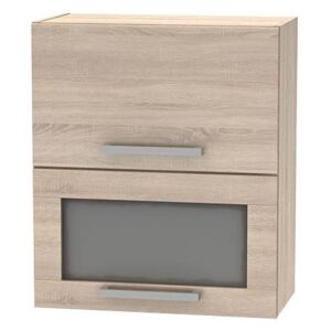 Horní výklopná skříňka 60 se sklem 2DV, dub sonoma, NOVA PLUS, NOPL-009-OH