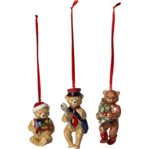 Villeroy & Boch Nostalgic Ornaments ozdoba medvídek, sada 3 ks, 9,5 cm