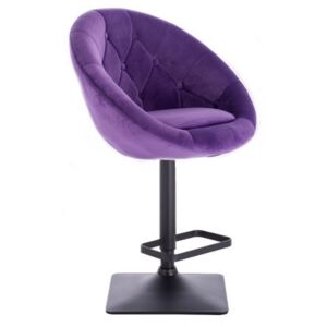Barová židle VERA VELUR na černé podstavě - fialová