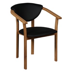 Dubová polstrovaná židle Alexis (více variant polstrování) Olej černá koženka