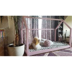 Dětská postel domeček Bella Růžový 60 x 120cm