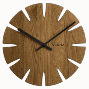 VLAHA VCT1014 dubové hodiny s černými ručičkami